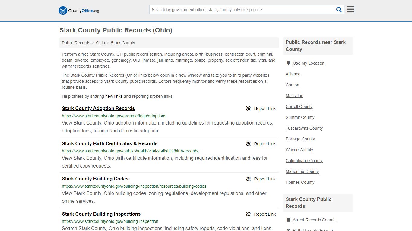 Stark County Public Records (Ohio) - County Office